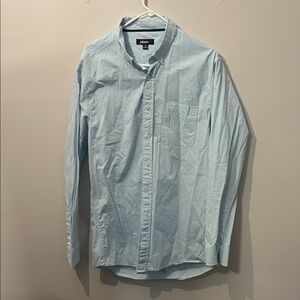 Johnnie O Men’s XL Light Blue and White Plaid Button Down Shirt